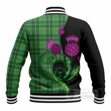 Galloway Tartan Baseball Jacket Traditional Scottish Thistle