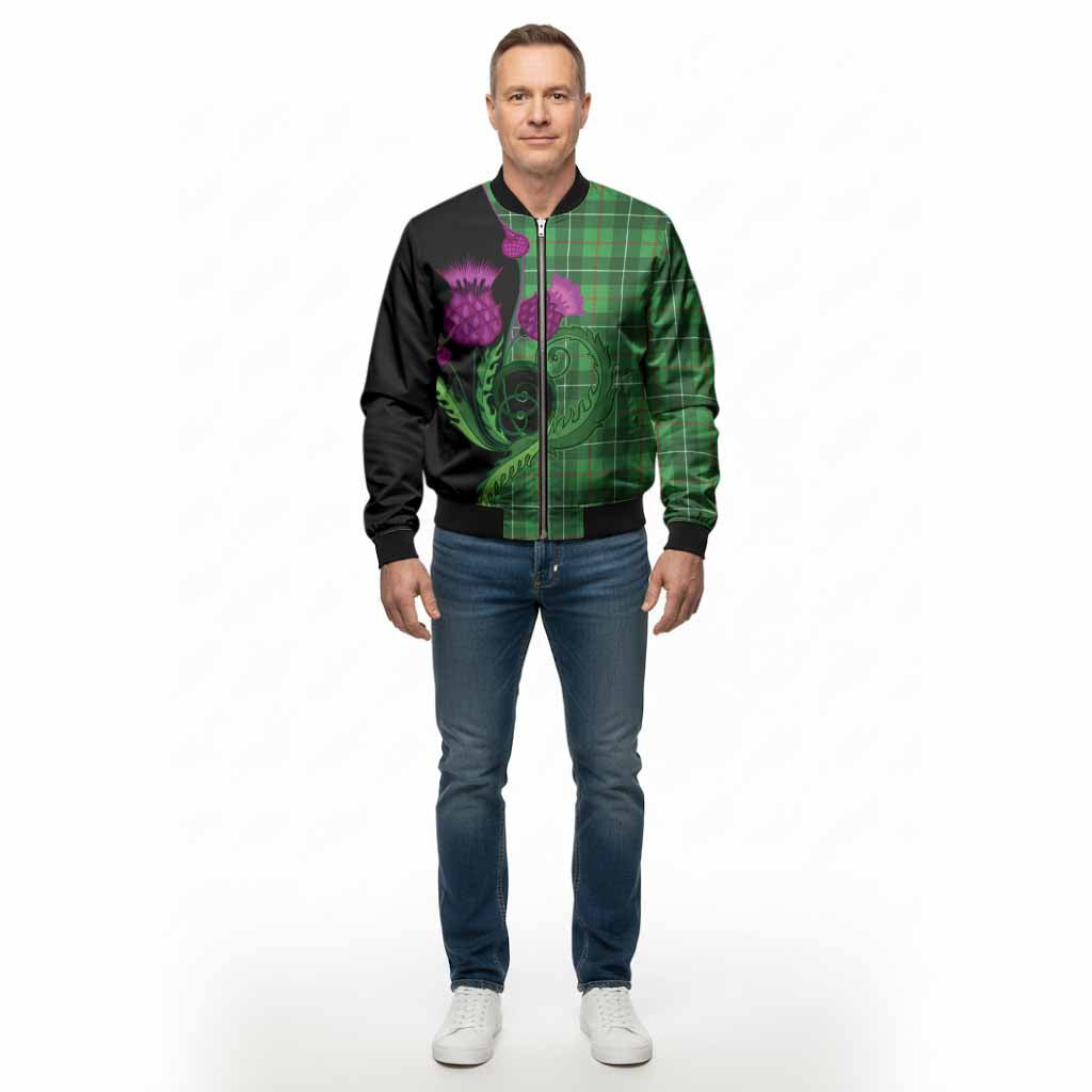 Galloway Tartan Bomber Jacket Traditional Scottish Thistle