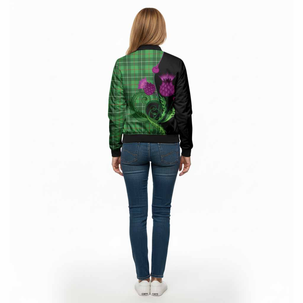 Galloway Tartan Bomber Jacket Traditional Scottish Thistle