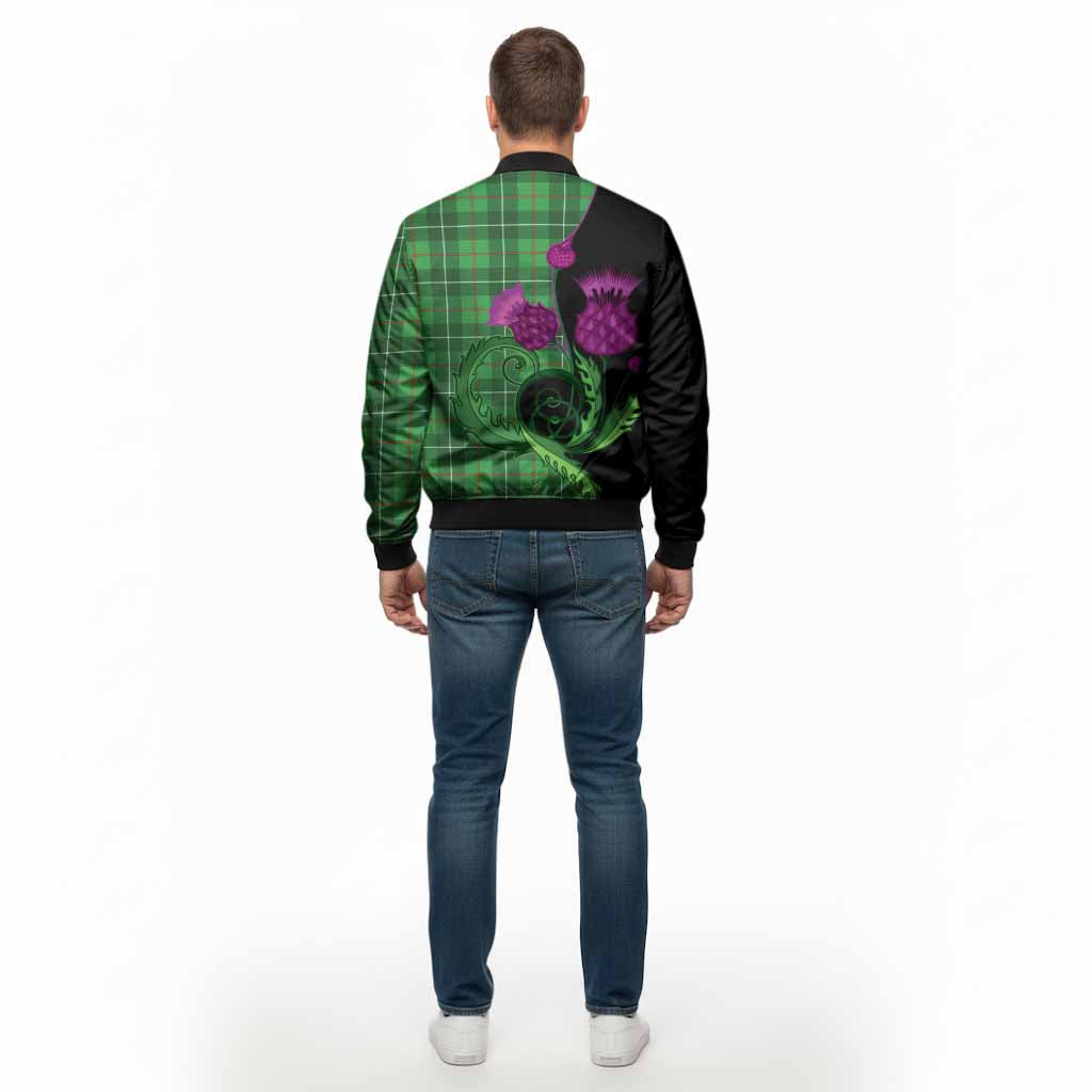 Galloway Tartan Bomber Jacket Traditional Scottish Thistle
