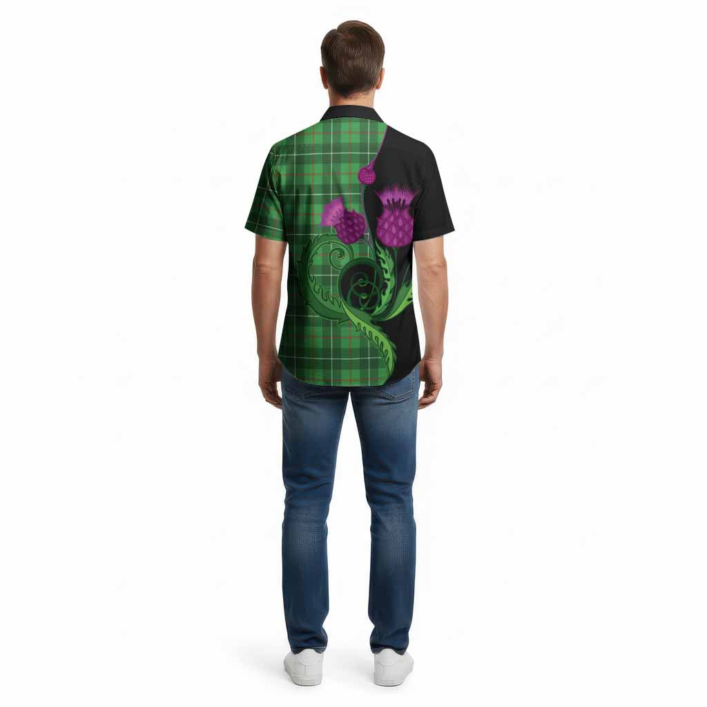 Galloway Tartan Cotton Hawaiian Shirt Traditional Scottish Thistle