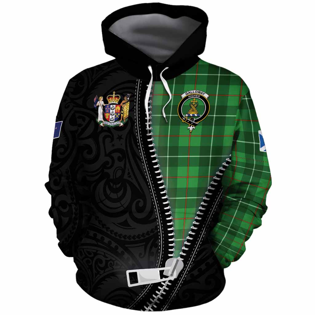 Galloway Tartan Cotton Hoodie New Zealand Pattern Unique Zipper Stylized