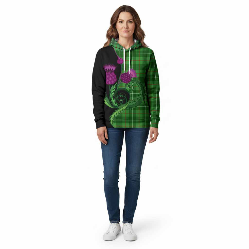 Galloway Tartan Cotton Hoodie Traditional Scottish Thistle