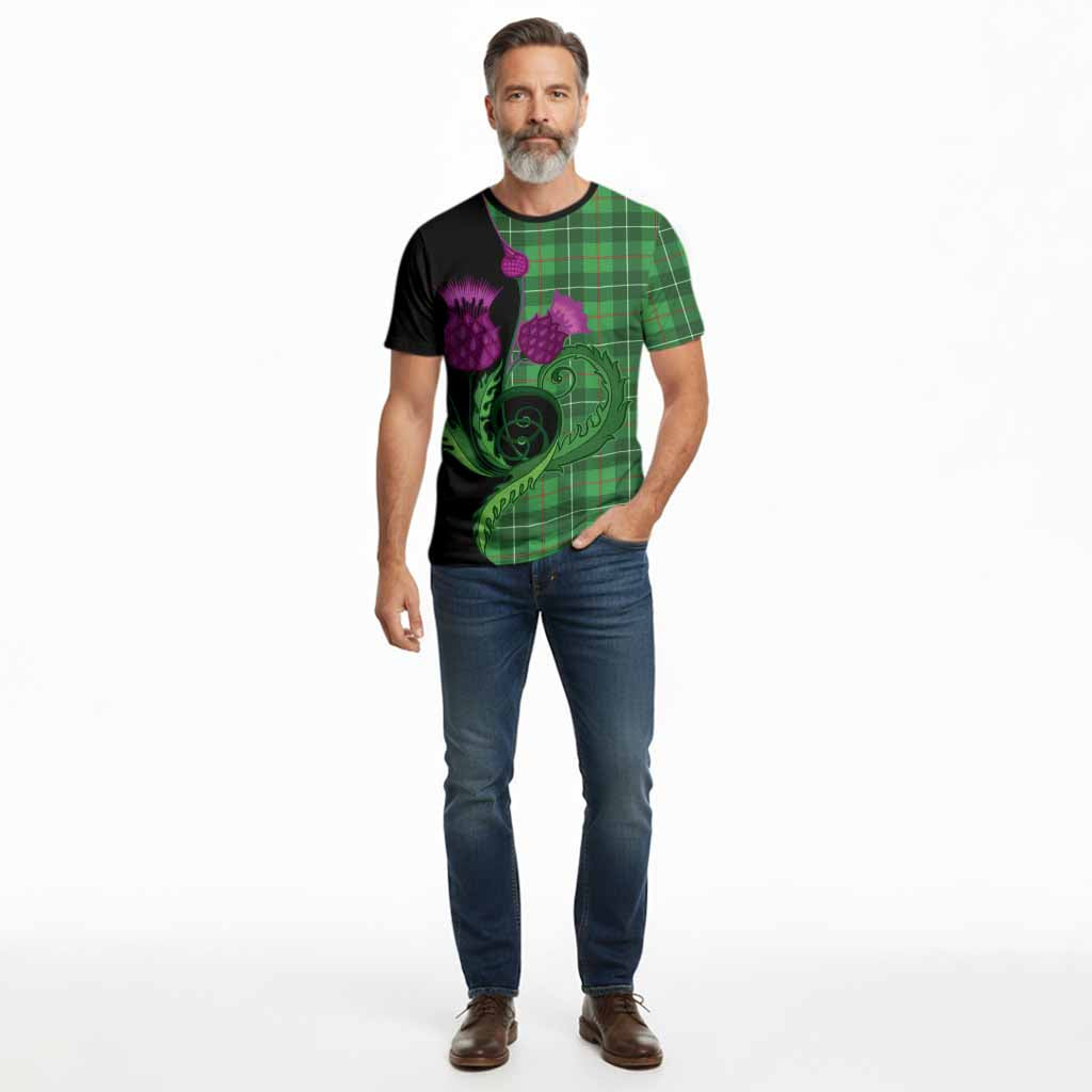 Galloway Tartan Cotton T-shirt Traditional Scottish Thistle