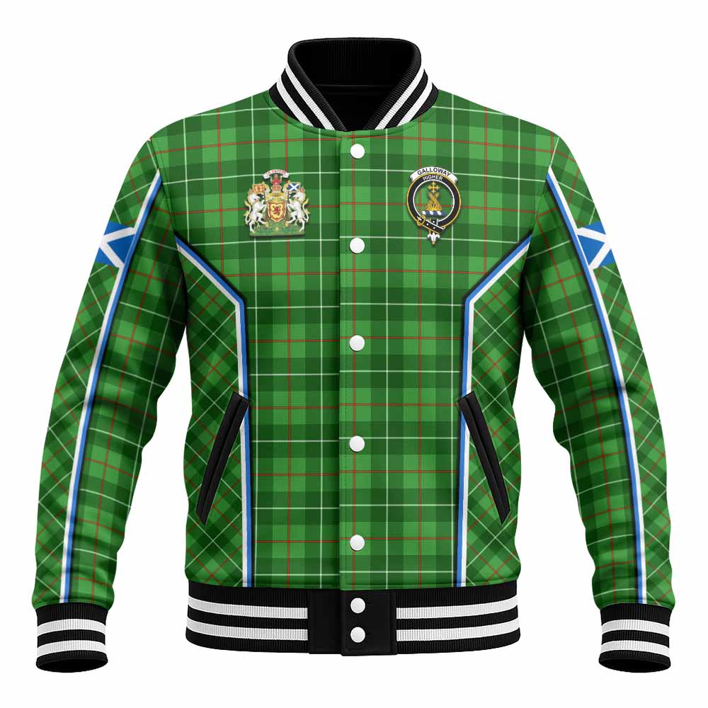 Galloway Tartan Crest Baseball Jacket Scotland Coat of Arm Flag Style - Tartan Vibes Clothing