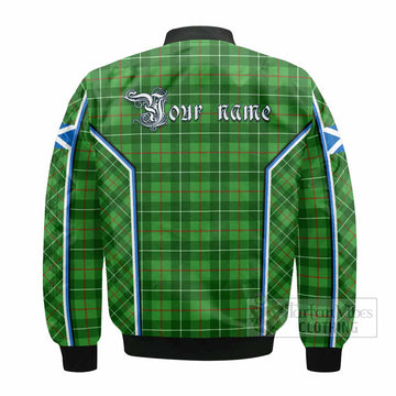 Galloway Tartan Crest Bomber Jacket Scotland Coat of Arm Flag Style
