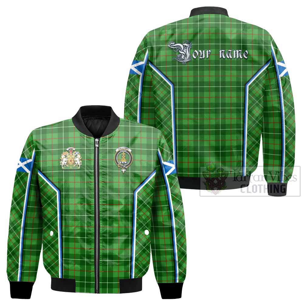 Galloway Tartan Crest Bomber Jacket Scotland Coat of Arm Flag Style - Tartan Vibes Clothing