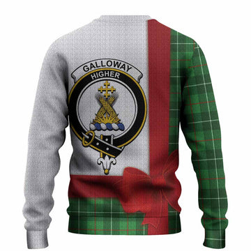Galloway Tartan Crest Christmas Christmas Ugly Sweater Highland Cow Bagpipes Coquette Bow Style