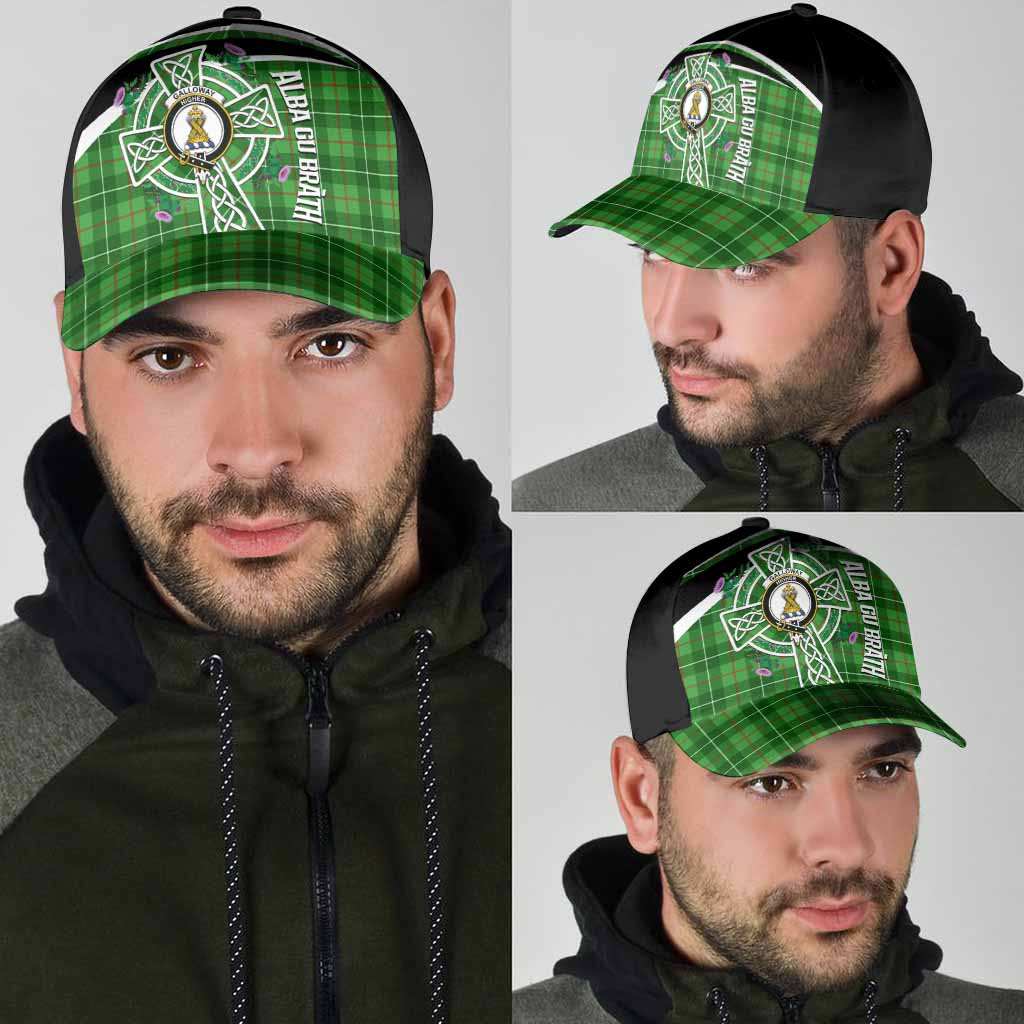 Galloway Tartan Crest Classic Cap Scottish Thistle Celtic Cross Alba Gu Brath