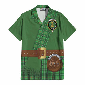 Galloway Tartan Crest Cotton Hawaiian Shirt Kilt Costume Style