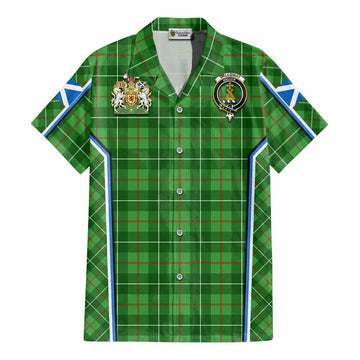 Galloway Tartan Crest Cotton Hawaiian Shirt Scotland Coat of Arm Flag Style - Tartan Vibes Clothing