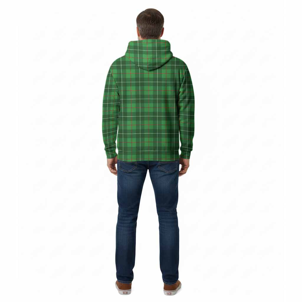 Galloway Tartan Crest Cotton Hoodie Ferocious Lion Style