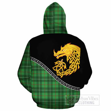 Galloway Tartan Crest Cotton Hoodie Legendary Dragon Knot Half Style