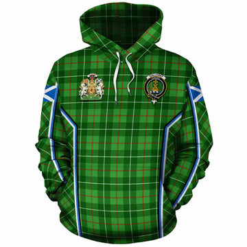 Galloway Tartan Crest Cotton Hoodie Scotland Coat of Arm Flag Style