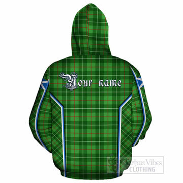 Galloway Tartan Crest Cotton Hoodie Scotland Coat of Arm Flag Style