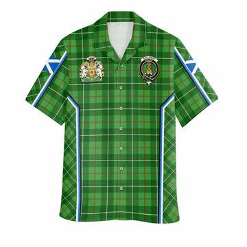Galloway Tartan Crest Hawaiian Shirt Scotland Coat of Arm Flag Style - Tartan Vibes Clothing