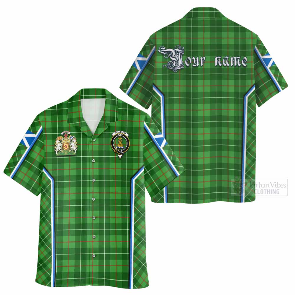 Galloway Tartan Crest Hawaiian Shirt Scotland Coat of Arm Flag Style - Tartan Vibes Clothing