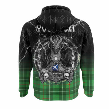 Galloway Tartan Crest Hoodie Celtic Odin's Raven Legacy