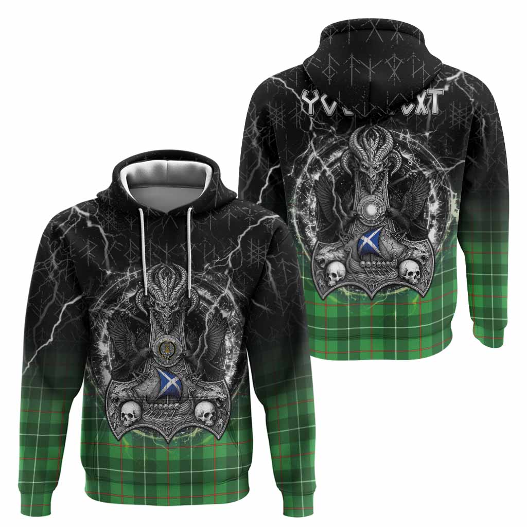 Galloway Tartan Crest Hoodie Celtic Odin's Raven Legacy