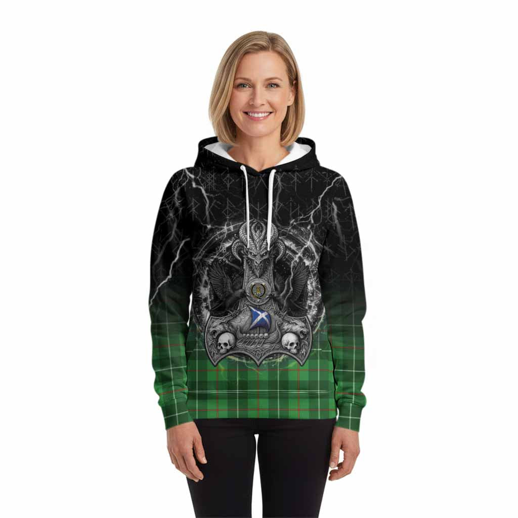 Galloway Tartan Crest Hoodie Celtic Odin's Raven Legacy