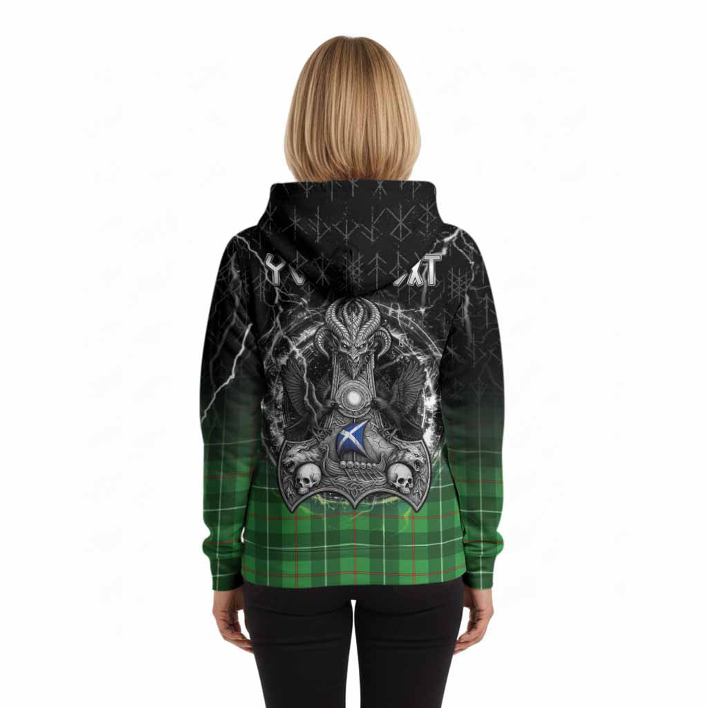 Galloway Tartan Crest Hoodie Celtic Odin's Raven Legacy