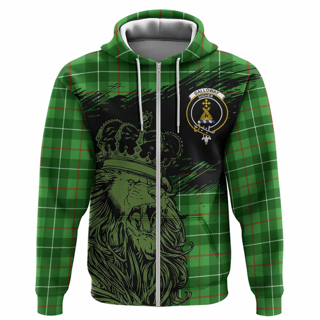 Galloway Tartan Crest Hoodie Crowned Lion Heritage Style