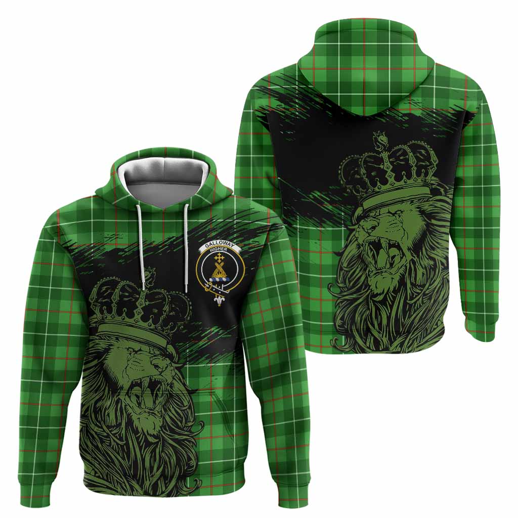 Galloway Tartan Crest Hoodie Crowned Lion Heritage Style