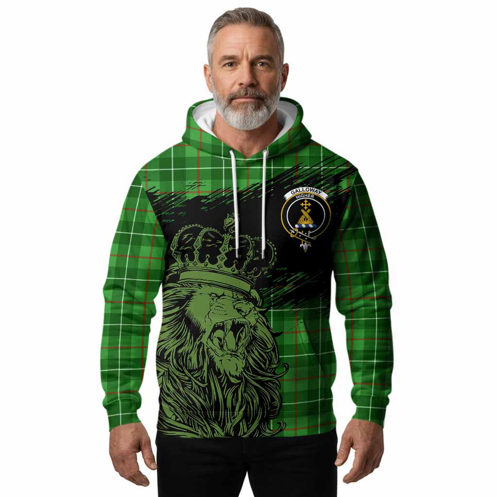 Galloway Tartan Crest Hoodie Crowned Lion Heritage Style