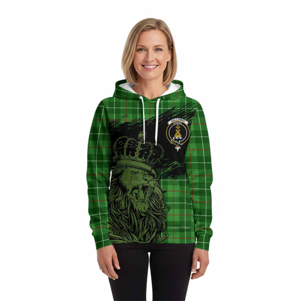 Galloway Tartan Crest Hoodie Crowned Lion Heritage Style