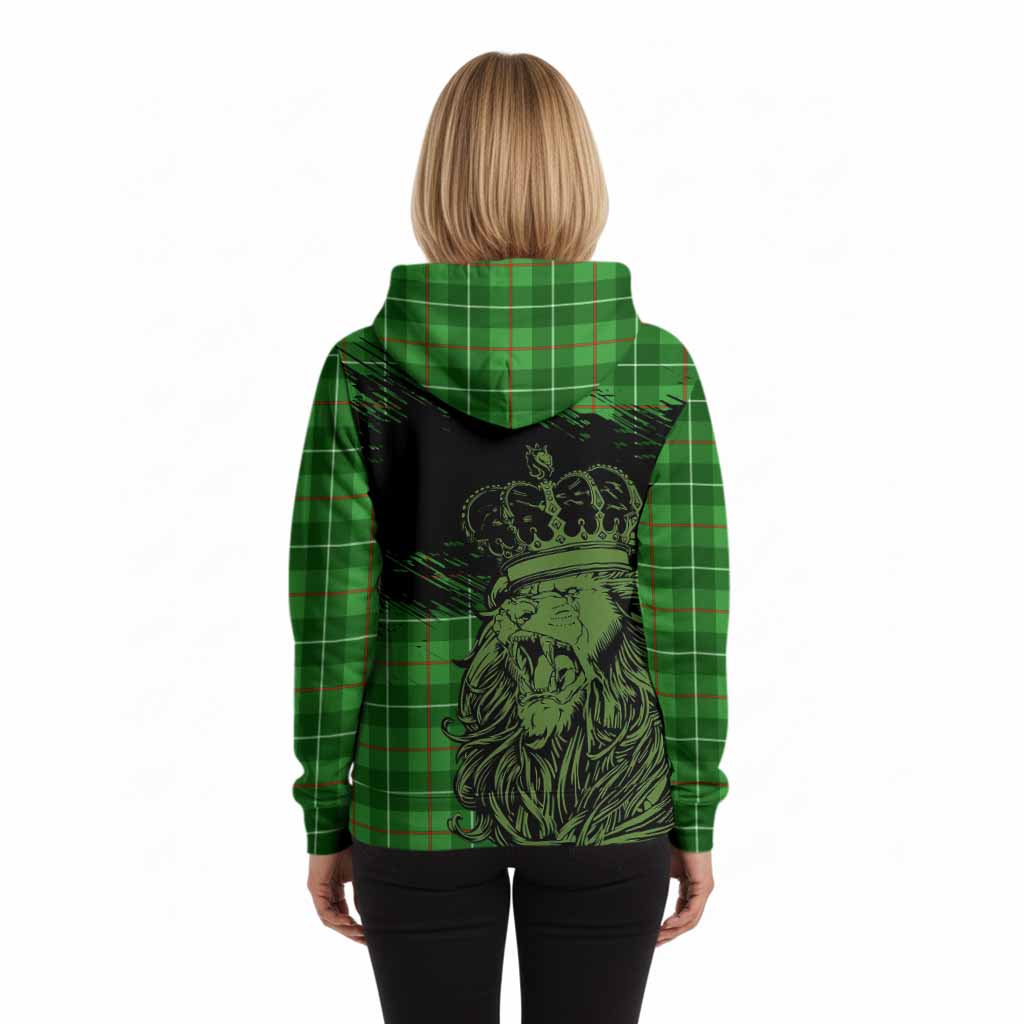 Galloway Tartan Crest Hoodie Crowned Lion Heritage Style