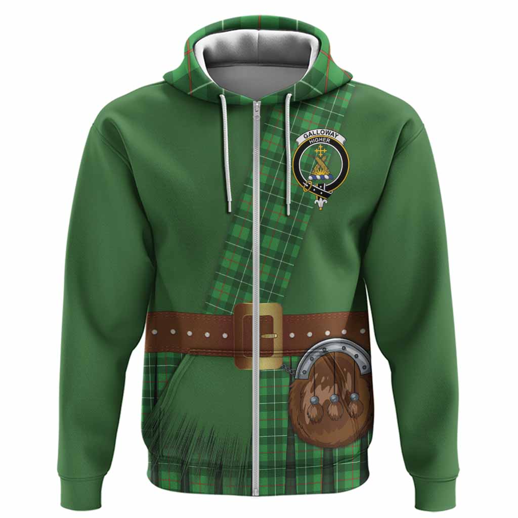 Galloway Tartan Crest Hoodie Kilt Costume Style