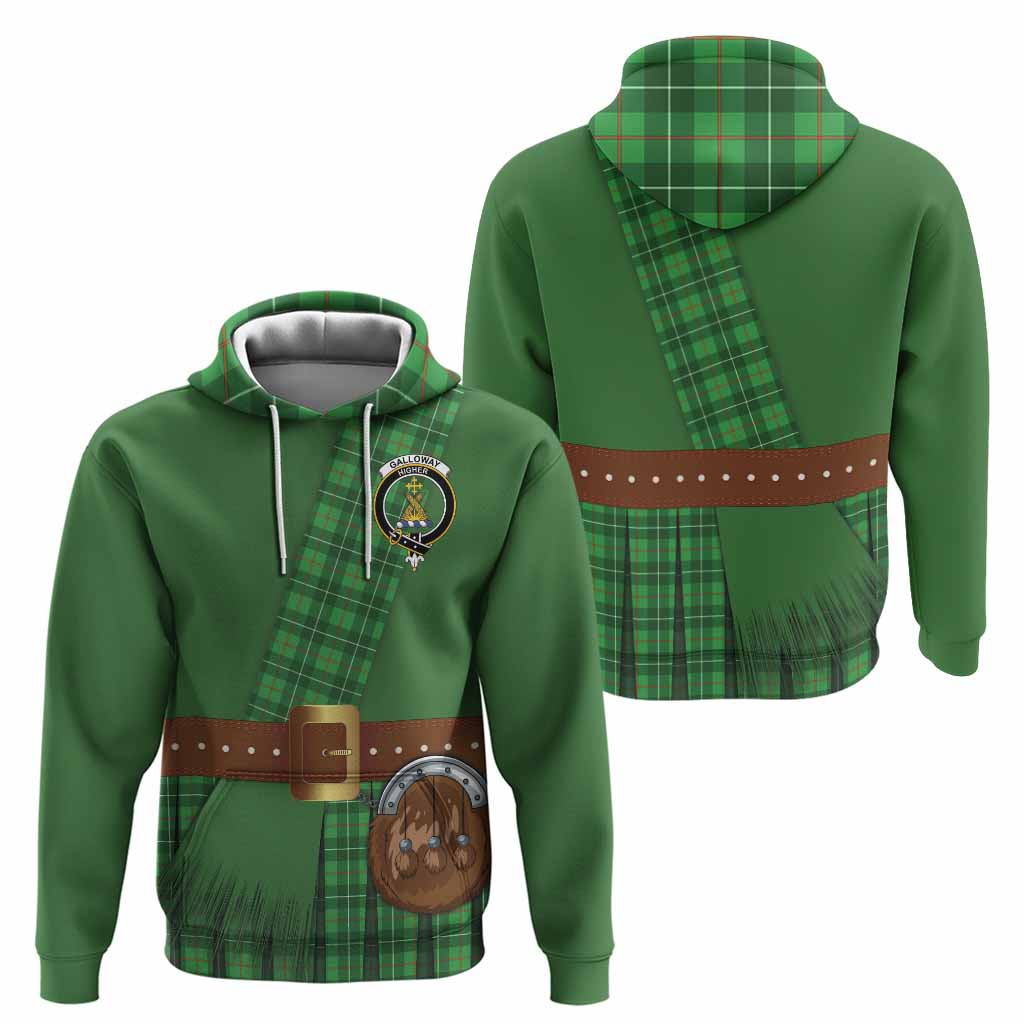 Galloway Tartan Crest Hoodie Kilt Costume Style