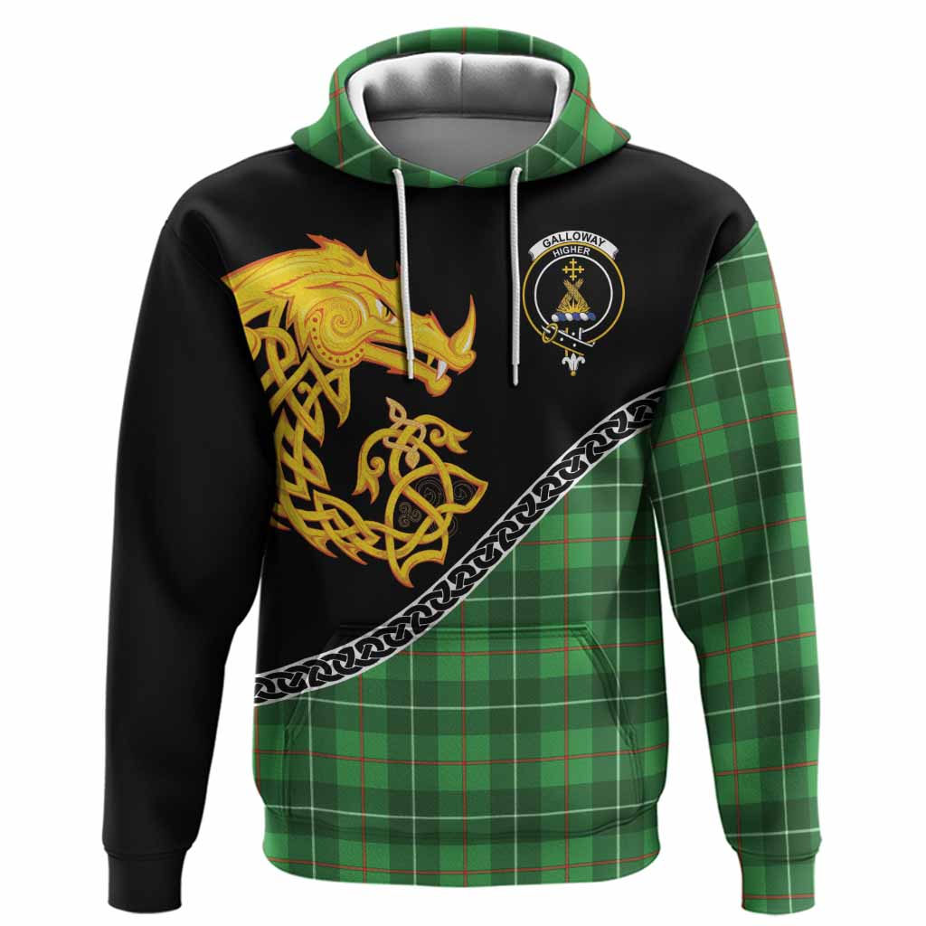 Galloway Tartan Crest Hoodie Legendary Dragon Knot Half Style
