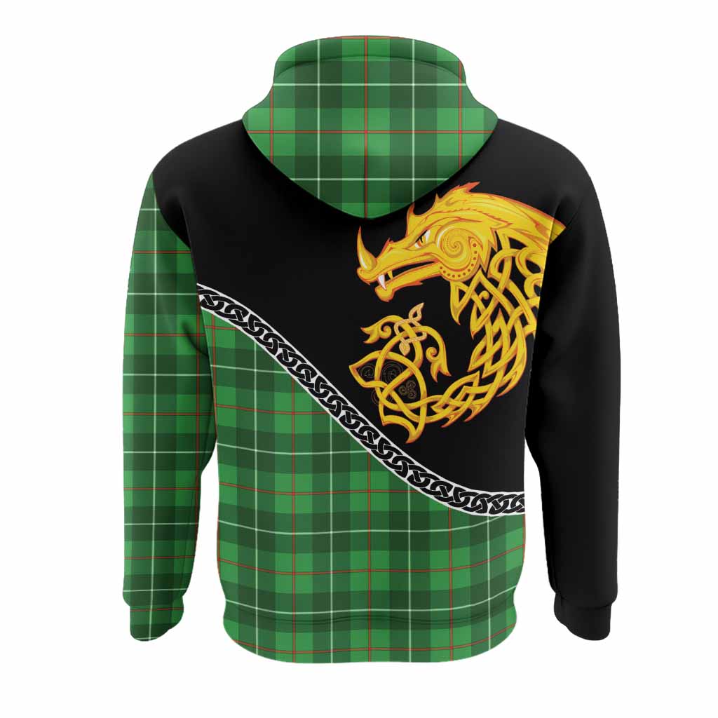 Galloway Tartan Crest Hoodie Legendary Dragon Knot Half Style