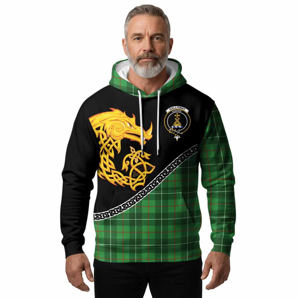 Galloway Tartan Crest Hoodie Legendary Dragon Knot Half Style