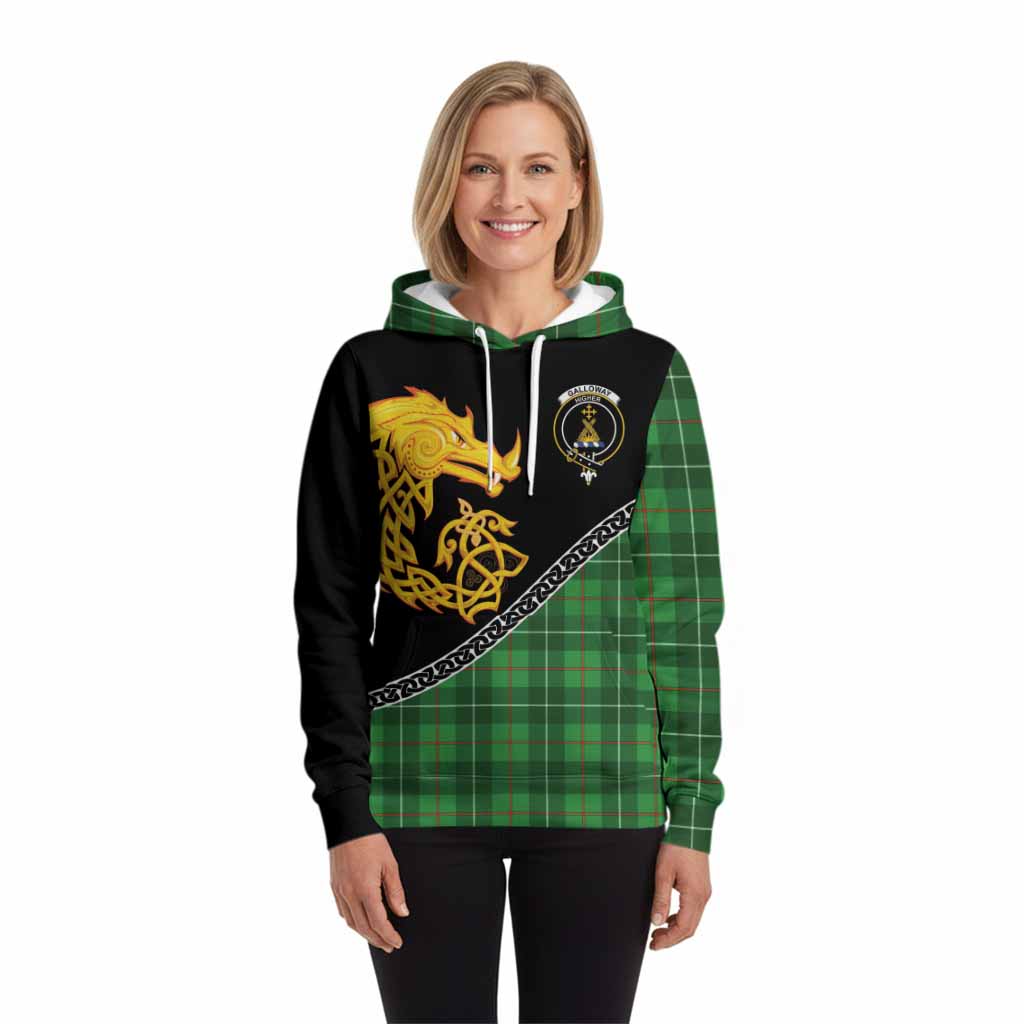 Galloway Tartan Crest Hoodie Legendary Dragon Knot Half Style
