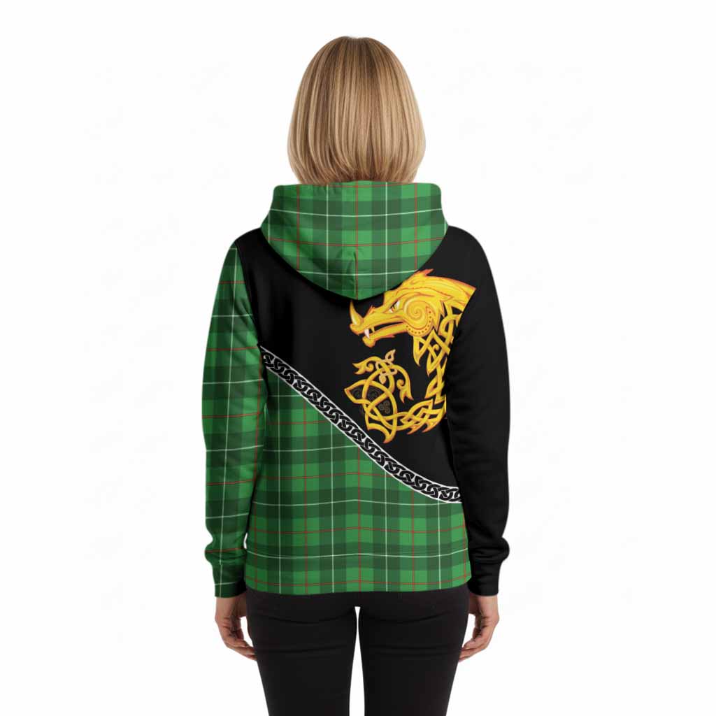 Galloway Tartan Crest Hoodie Legendary Dragon Knot Half Style