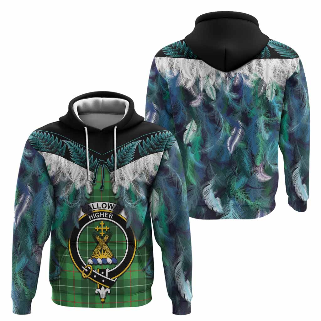 Galloway Tartan Crest Hoodie New Zealand Maori Korowai Cloak