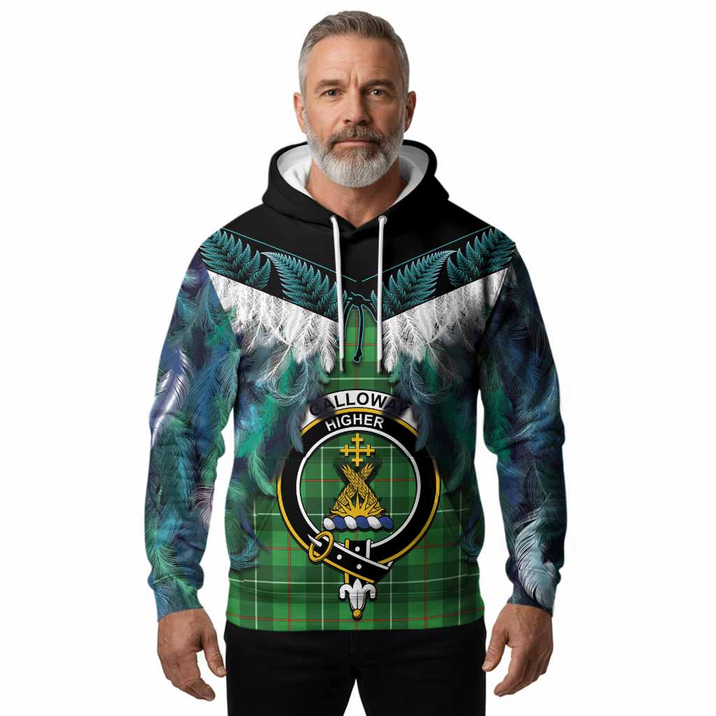 Galloway Tartan Crest Hoodie New Zealand Maori Korowai Cloak