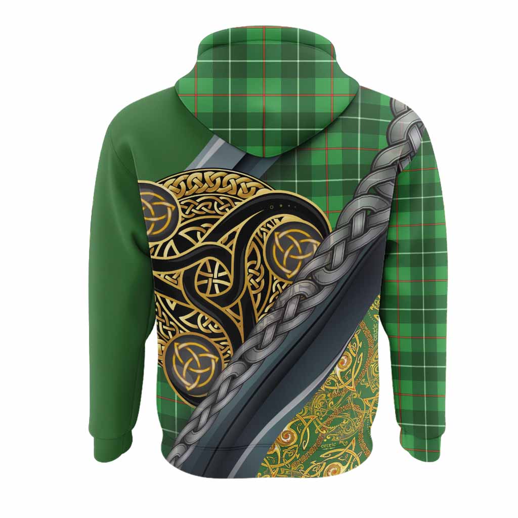 Galloway Tartan Crest Hoodie Scottish Triskele Celtic