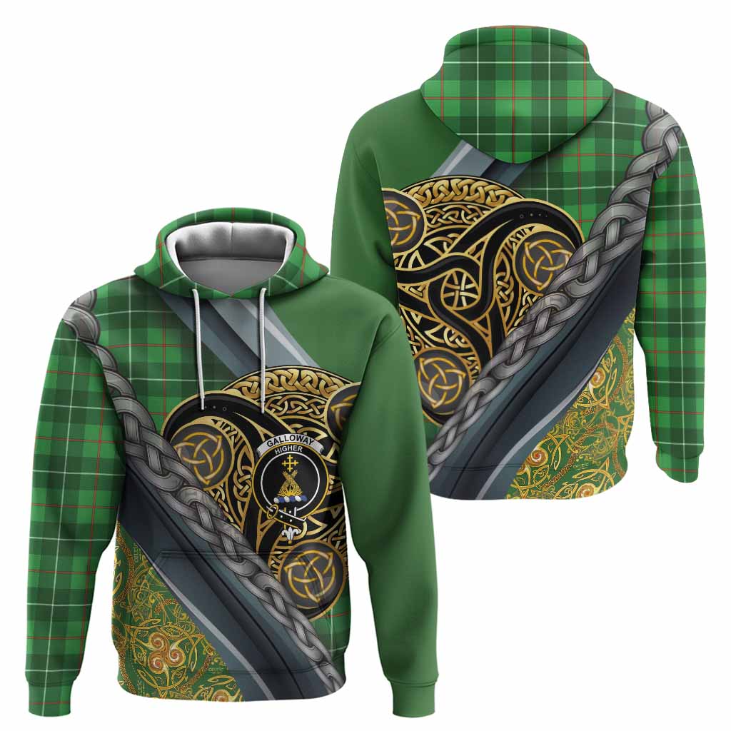 Galloway Tartan Crest Hoodie Scottish Triskele Celtic