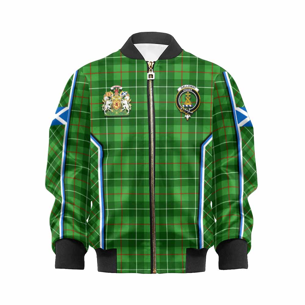 Galloway Tartan Crest Kid Bomber Jacket Scotland Coat of Arm Flag Style - Tartan Vibes Clothing