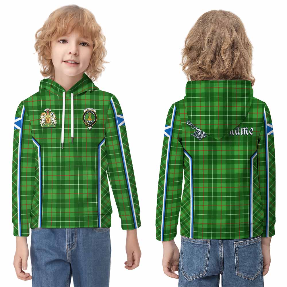 Galloway Tartan Crest Kid Hoodie Scotland Coat of Arm Flag Style - Tartan Vibes Clothing