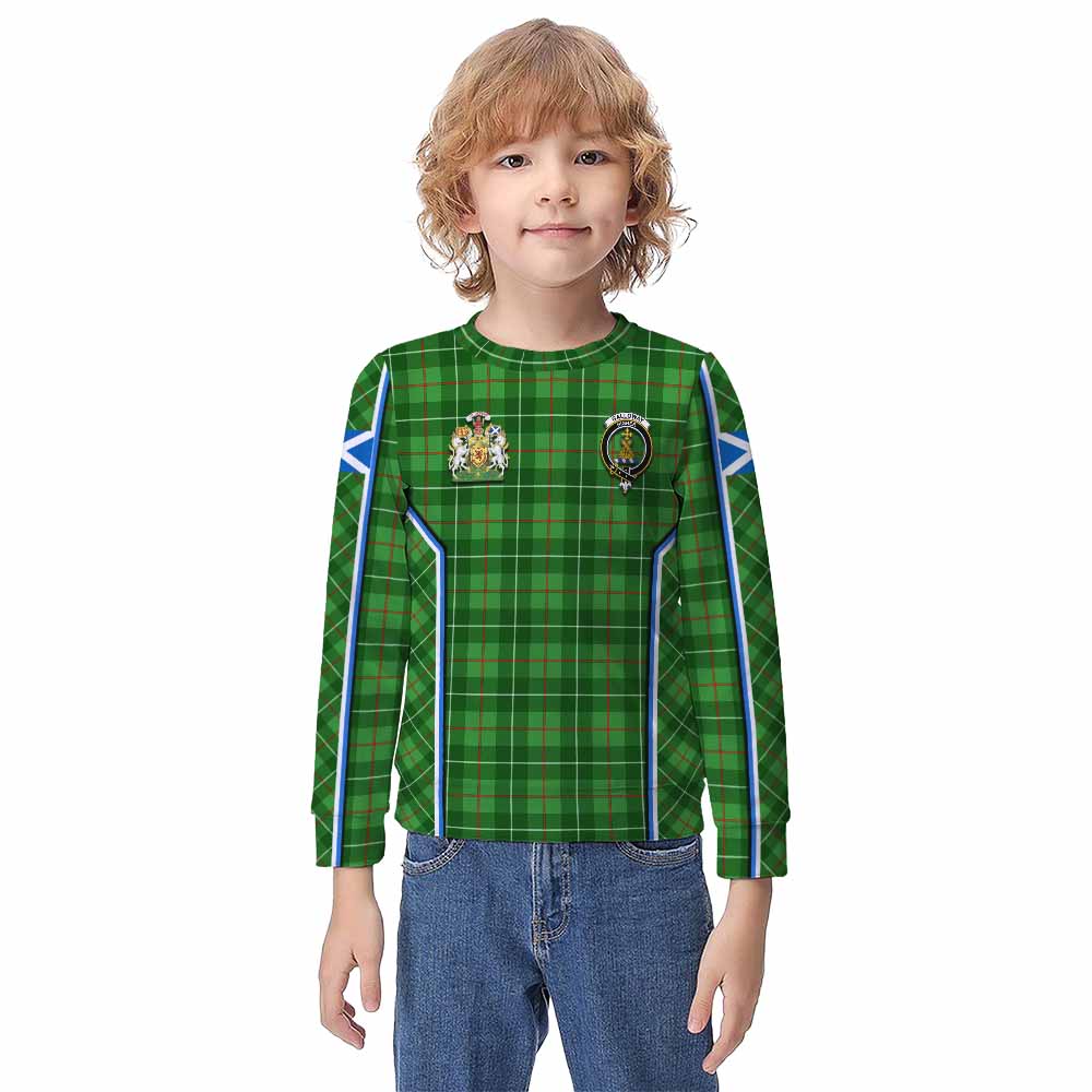 Galloway Tartan Crest Kid Knitted Sweatshirt Scotland Coat of Arm Flag Style - Tartan Vibes Clothing