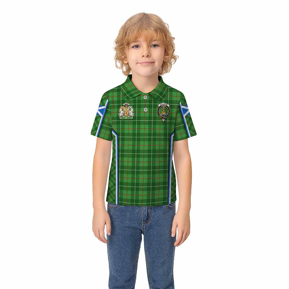 Galloway Tartan Crest Kid Polo Shirt Scotland Coat of Arm Flag Style - Tartan Vibes Clothing