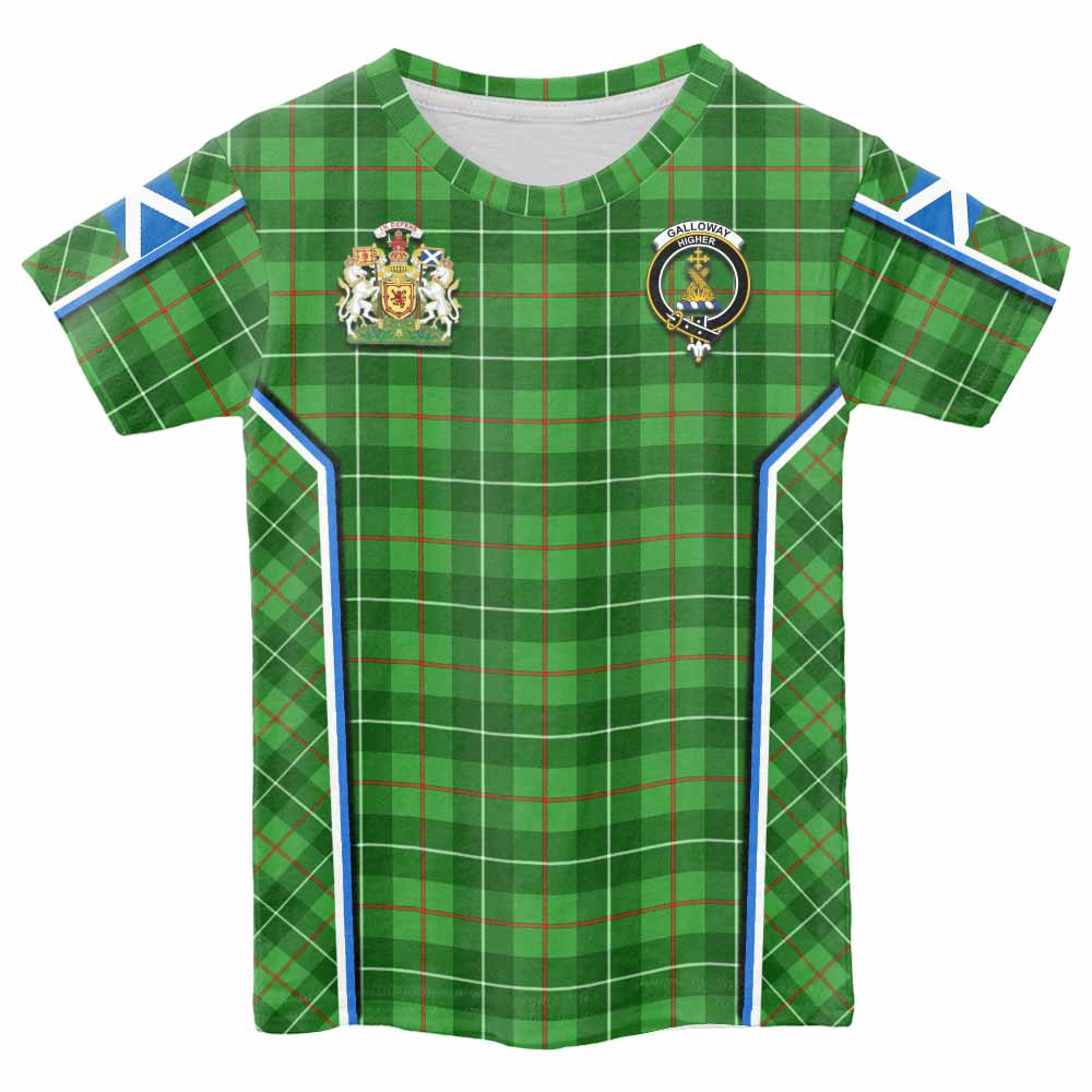 Galloway Tartan Crest Kid T-shirt Scotland Coat of Arm Flag Style - Tartan Vibes Clothing