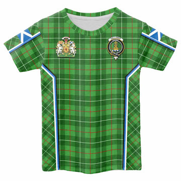 Galloway Tartan Crest Kid T-shirt Scotland Coat of Arm Flag Style - Tartan Vibes Clothing