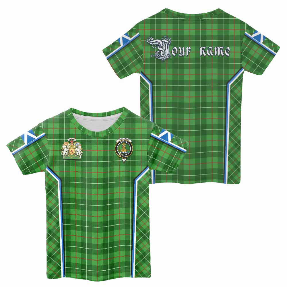 Galloway Tartan Crest Kid T-shirt Scotland Coat of Arm Flag Style - Tartan Vibes Clothing