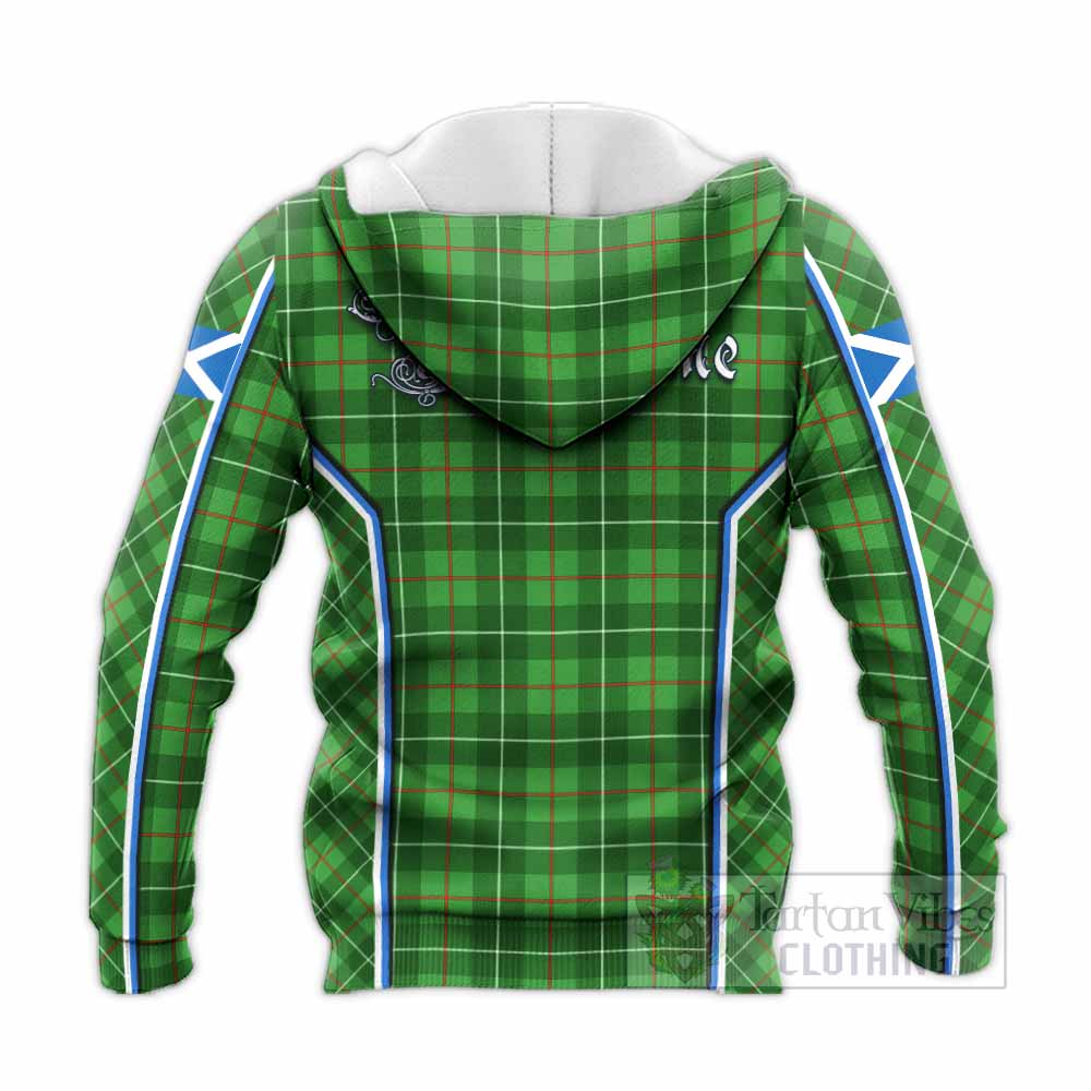 Galloway Tartan Crest Knitted Hoodie Scotland Coat of Arm Flag Style - Tartan Vibes Clothing