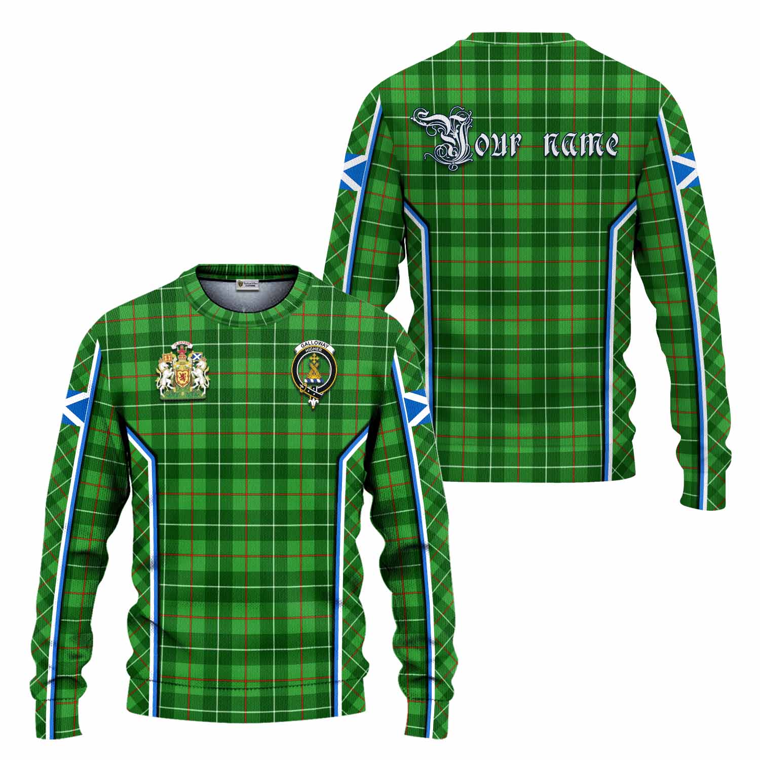 Galloway Tartan Crest Knitted Sweater Scotland Coat of Arm Flag Style - Tartan Vibes Clothing